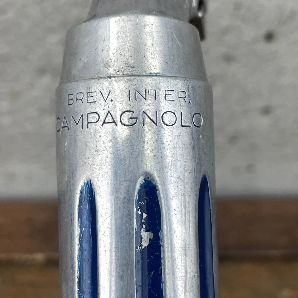 Tija de sillín Campagnolo Record vintage 27,2 mm azul acanalada Campy Brev ERoica Foto 2 de 4