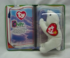 McDonald's TY Legends CHILLY THE POLAR BEAR 5" Teenie Beanie Toy 1999 NEW ERRORS