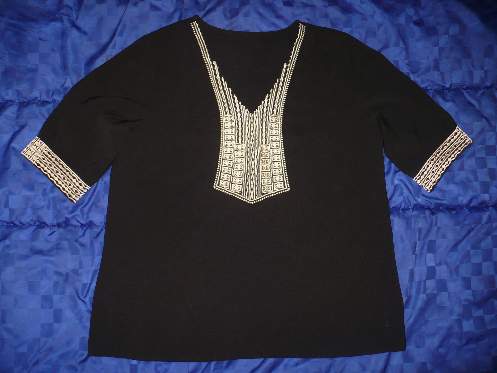 Black Handpainted Eyelash Dashiki