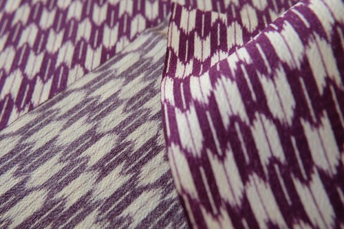 36 x 300cm Japanese Vintage Wool Purple Yagasuri Arrow Kimono Fabric - Picture 8 of 10