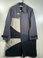 JW Anderson Men’s Trench Coat Patch Work Colorblock Button Up Multicolor Sz 38