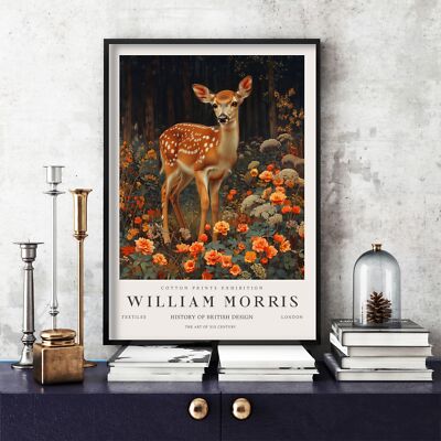 William Morris Druck, William Morris Ausstellung Poster Hirsch (128c)