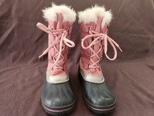 Wonder Nation Girls Size 5 Pink Faux Fur Trim Winter Snow Boots