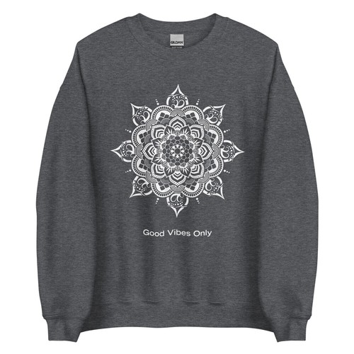 Sudadera Mandala Good Vibes Only Cool Hippie Paz Amor Stoner Regalo - Imagen 6 de 8