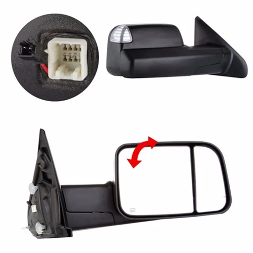 L/R Power Heated Telescoping Tow Mirror For 98-01 Dodge Ram 1500/98-02 2500 3500
