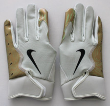 Nike Vapor Jet 8.0 Football Gloves Youth Medium Sea Glass/Metallic Gold/Black