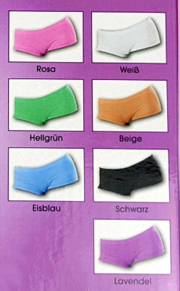 7er Pack Damen Pantie Slip Hotpants Panty in 7 Farben XXXL (52/54) Unterwäsche  - Bild 4 von 4