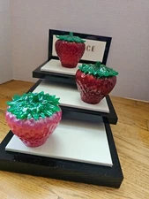 Strawberry with removable Lid Handmade w/ Epoxy Resin. One Of A Kind. Super cute