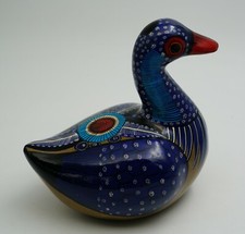 Vintage Pottery Pottery Duck Sculpture Hand Painted