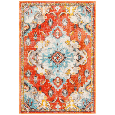 SAFAVIEH Transitional Boho Distressed Medallion Area Rug Orange Blue Madison