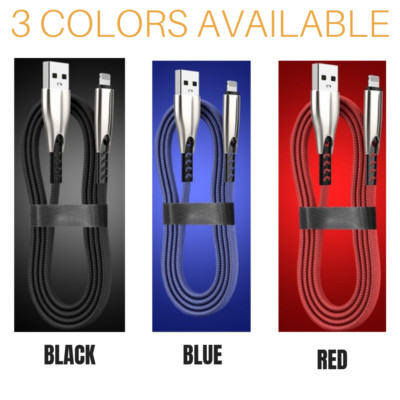 3 Pack USB Cable Heavy Duty iPhone SE 12 11 X 8 7 6 5 S Plus Charger Charging