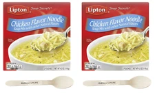Lipton Soup Secrets Instant Soup Mix Chicken Noodle 4.2 Ounce + Wooden Spoon 2pk