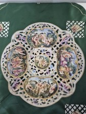 ✨ Antyczny talerz ozdobny Capodimonte – ręcznie malowany – podpisany