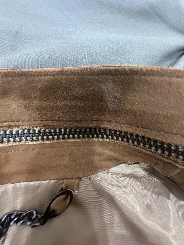 Worth New York Women's Solid Brown Shawl Collar Leather Vest Size Medium - Image 3 of 4