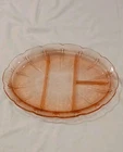 Pink Depression Jeanette  Cherry Blossom  13" Divided  Serving  Platter LOC DR