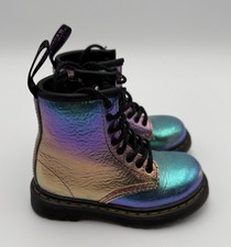 Dr. Martens 1460 T Iridescent Rainbow Boots Youth US 7 Side Zip