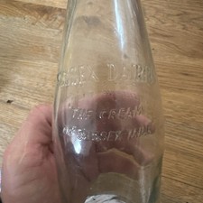 Vintage glass Sussex Dairies Milk Bottle 1 pint 