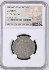 1783 MO FF MEXICO 2 REAL Shipwreck EL CAZADOR NGC Graded Genuine