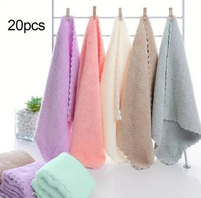 20pk Microfiber Absorbent Quick Drying Towels Gym Cleaning Travel, Lightweight