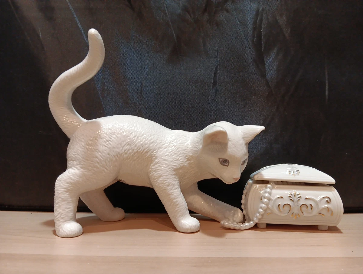 レノックス猫 Playing with Peares LENOX PLAYING WITH PEARLS 2 piece CAT Kitten Porcelain Figurine | eBay