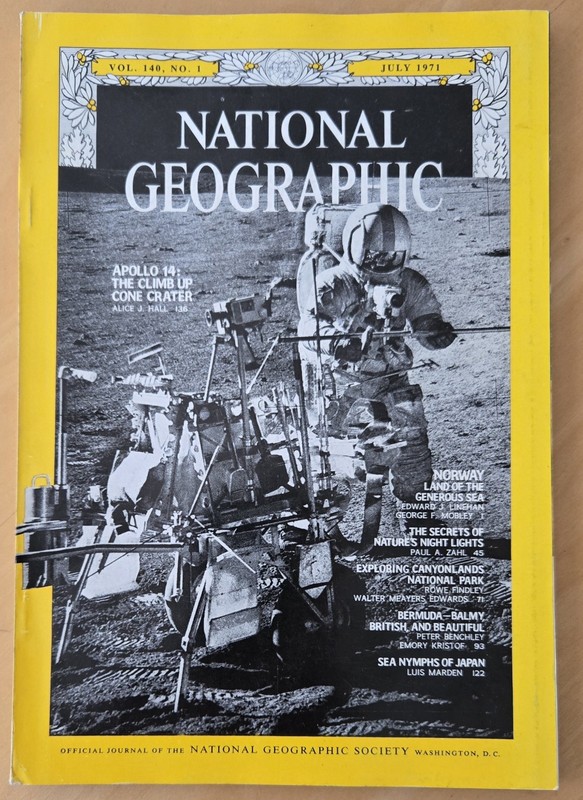NATIONAL GEOGRAPHIC - July 1971 - Apollo 14, Norway, Bermuda, Sea Nymphs!
