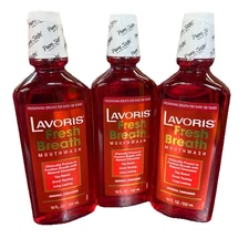 Lavoris Fresh Breath Mouthwash Original Cinnamon 18 FL OZ Sealed 3 Bottles