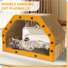Cardboard Cat House Large Scratcher Cozy Cats Lounger as Tunnel Sofa Indoor Safe