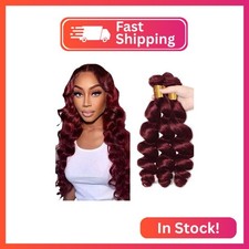  99J Burgundy Loose Deep Wave Bundles Human Hair Bundles 24 26 28 Inch 3 Bundles