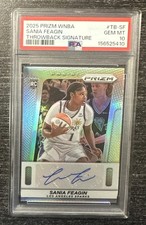 SANIA FEAGIN - 2025 Panini Prizm WNBA Rookie Silver Prizm AUTO #TB-SF - PSA 10