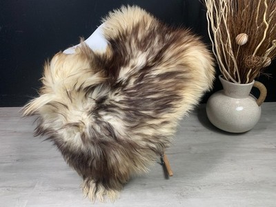 Icelandic Real Sheepskin Rug Mouflon Brown Seat Cover Pet Bed Throw Rug