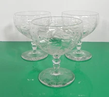 Libbey Rock Sharpe 2011-1 Crystal Low Sherbet Goblet (s) LOT OF 3 Cut Fuchsia
