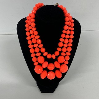 Kate Spade New York Fleurescent Orange Acrylic Statement Necklace (J) #117