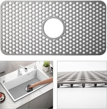 Silicone Sink Mat 24.6x 12.9 Kitchen Sink Protector Grid for Bottom of Ce...