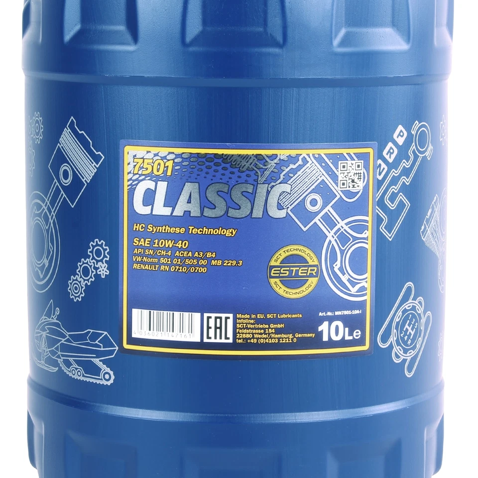 10L 10W-40 MANNOL CLASSIC MOTORÖL passend für VW AUDI MERCEDES RENAULT 10W40 ÖL - Bild 2 von 2