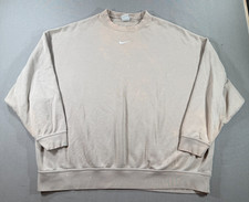 Nike Sportswear Phoenix Fleece Oversized Crewneck Sweatshirt Womens Large Beige