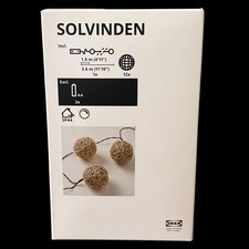 IKEA SOLVINDEN Beige LED String Light with 12 Lights. Battery Operated