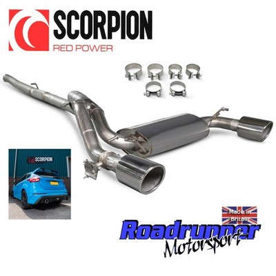 Scorpion Focus RS MK3 Auspuffanlage ab Kat 3'' VENTIL Indy polierte Spitzen SFD084