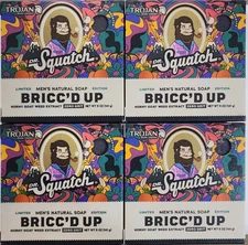 4 PACK - Dr. Squatch Bricc'D Up Limited Edition Soap - Trojan Brand Condom