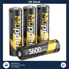 High Capacity AA Rechargeable Lithium Batteries 4 Count 3600 mWh Long Lasting 25.99 per battery