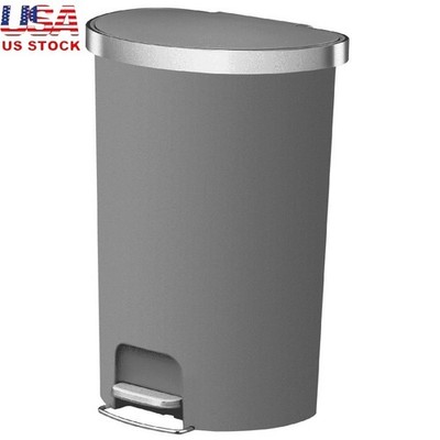 14.5G Kitchen Step Trash Can Stainless Steel Soft Close Waste Bin Indoor Use