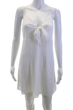 Alice + Olivia Women Slip Dress White Geometric Tie Mini Size 4