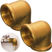 Messing Winkel 90° 1 Zoll Ig/Ig Bogen Gewindefitting Rohrwinkel Adapter 2 StüCk