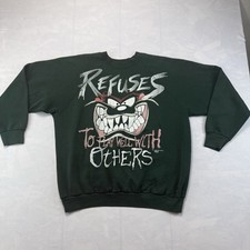 Vintage 1995 Taz Looney Tunes Sweatshirt Refuses To Play Mens L USA