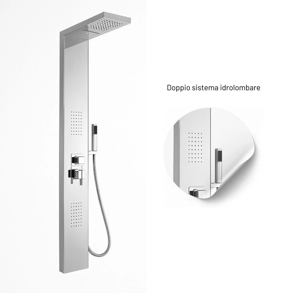 Colonna 002 Doccia 4 Funzioni Inox Cascata Bocchette Idro Lombari L20xP44xH170 Foto 3 de 4