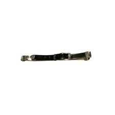 Women  s Black Leather Concho Belt Silver Hinge Accent Size Medium