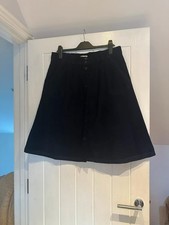 Damart Navy A-Line Skirt Size 18 Button Front Midi Knee Length Casual Smart