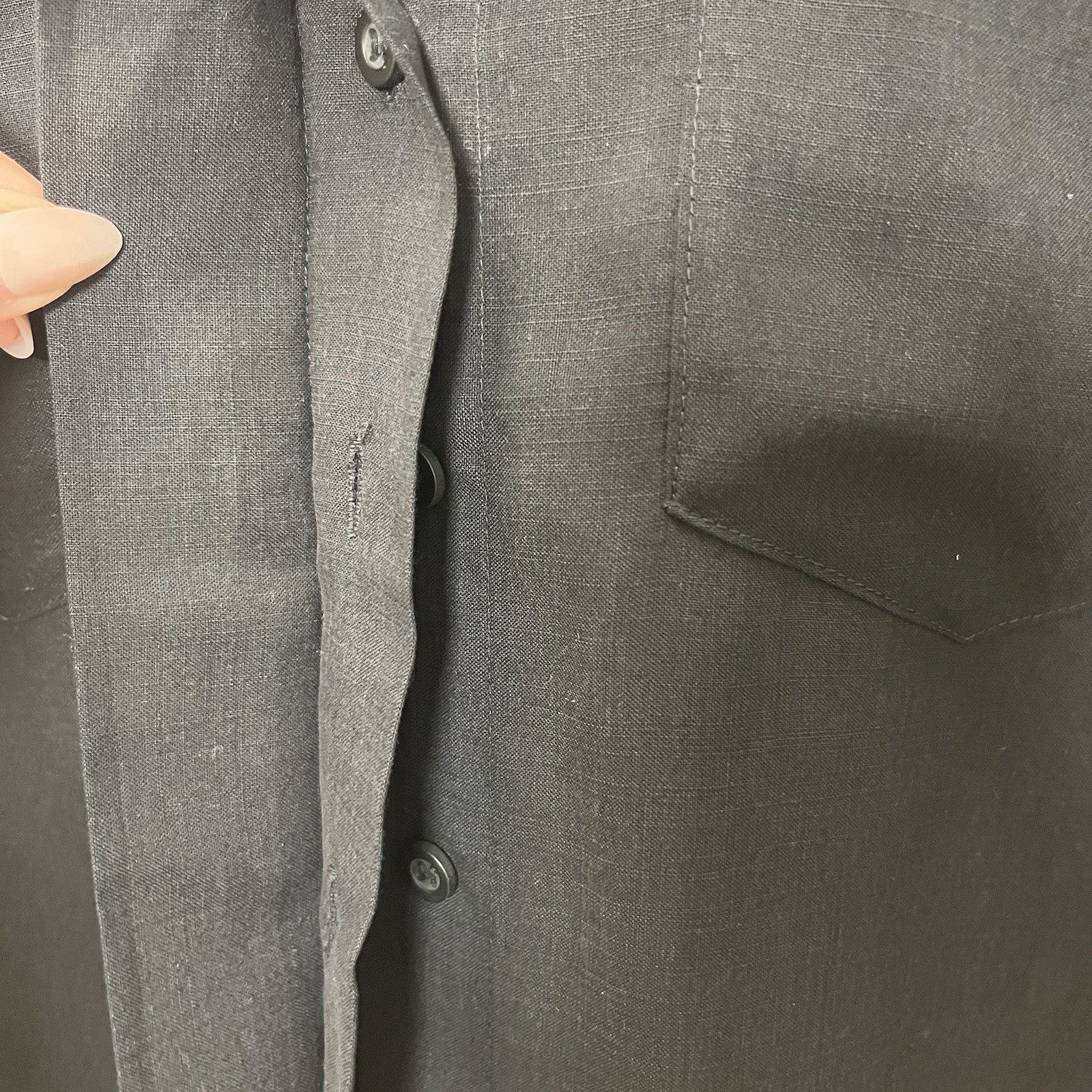 Cloth & Stone Split-Back Black Button Down Long T… - image 3