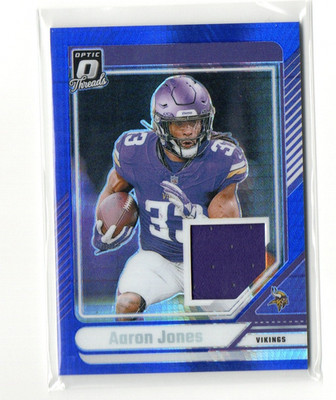 2024 Donruss Optic #DTB-AJS Aaron Jones Donruss Threads Blue Hyper