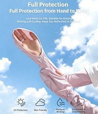 Women's Summer Large Size Ice Sleeve Gloves Driving Sun Protection Arm Sleeves L