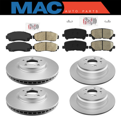 Ceramic Front & Rear Pads & Coated Rotors Fits 2011-2014 HONDA ODYSSEY